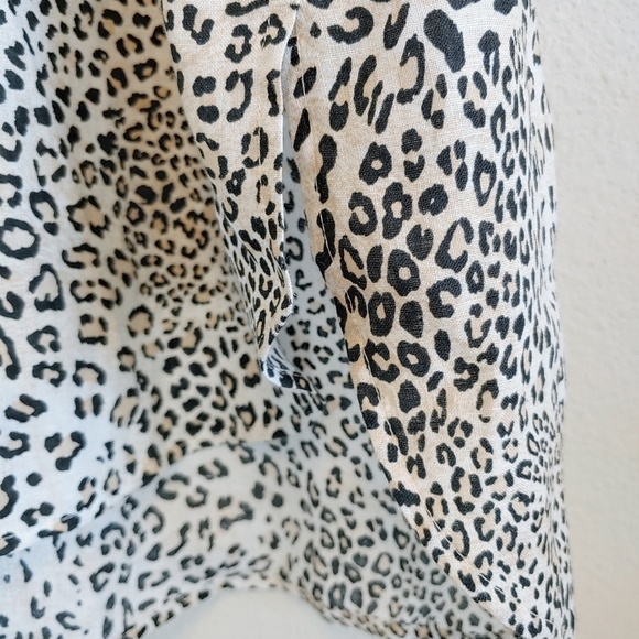 Chico's No-Iron Linen Sleeveless Animal Print Tunic Sz 3 16/18 - Picture 3 of 7